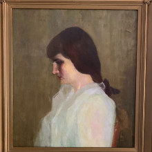 Painting of a girl in profile